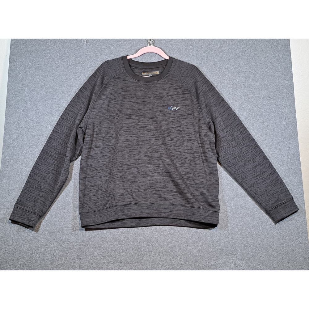 Greg Norman Collection Mens Gray Heathered Crewneck Shark Logo Sweatshirt XL